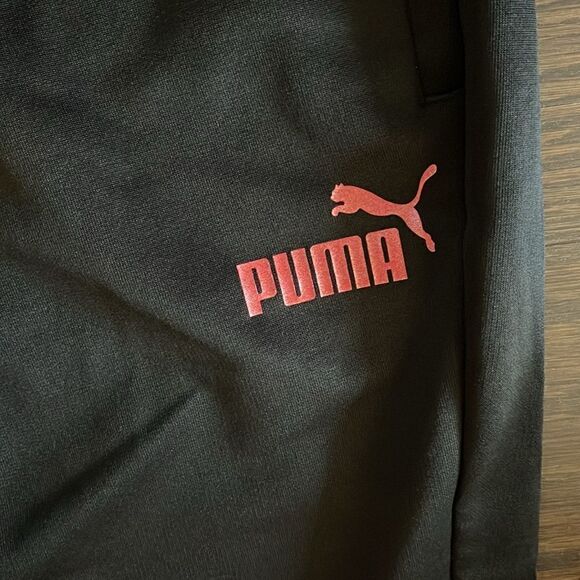 Black Navy Red Ferrari Puma Tri-Shield Men’s racing jogger sweat fleece pants XL - Picture 4 of 6